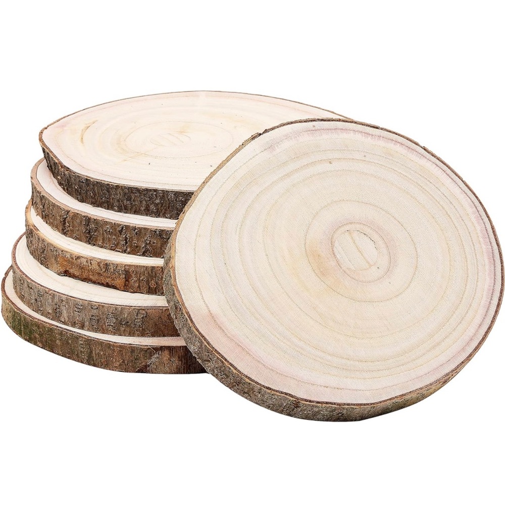 (6Pack) 8-9 inches Unfinished Wood Circles
